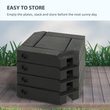 Outsunny 4 Piece Patio Cantilever Umbrella Base Weight Set, Fillable Outdoor Offset Umbrella Weights for Umbrella Stand