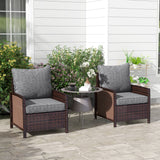 Outsunny 4-Piece Patio Chair Cushion and Back Pillow Set, Seat Replacement Patio, Cushions Set for Outdoor Garden Furniture
