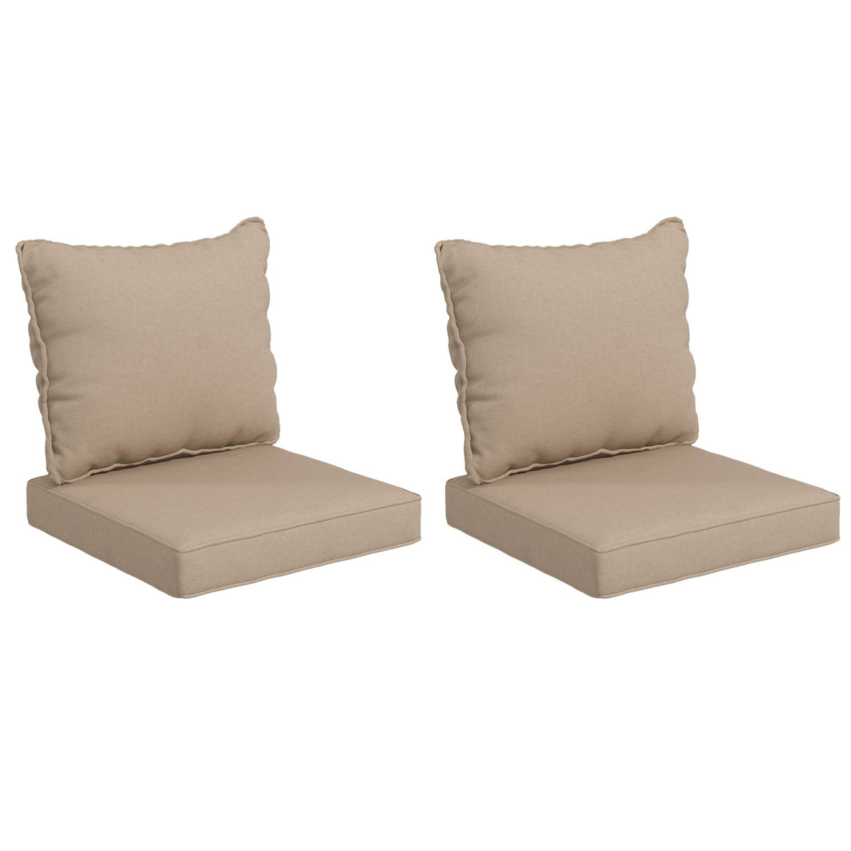 Outsunny 4-Piece Patio Chair Cushion and Back Pillow Set, Seat Replacement Patio, Cushions Set for Outdoor Garden Furniture