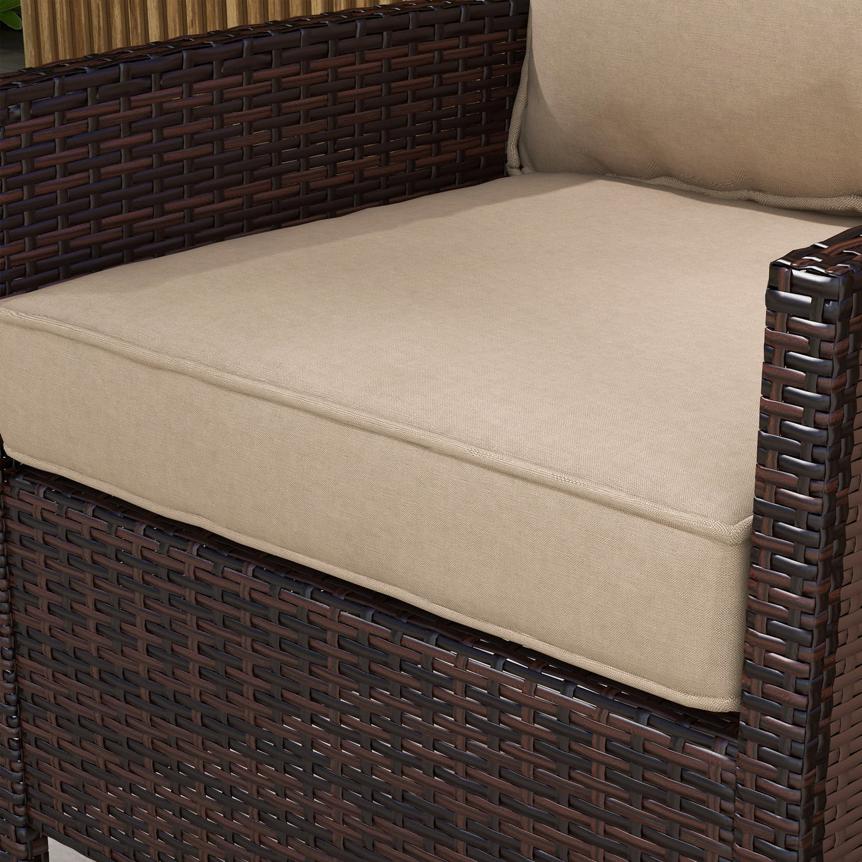 Outsunny 4-Piece Patio Chair Cushion and Back Pillow Set, Seat Replacement Patio, Cushions Set for Outdoor Garden Furniture