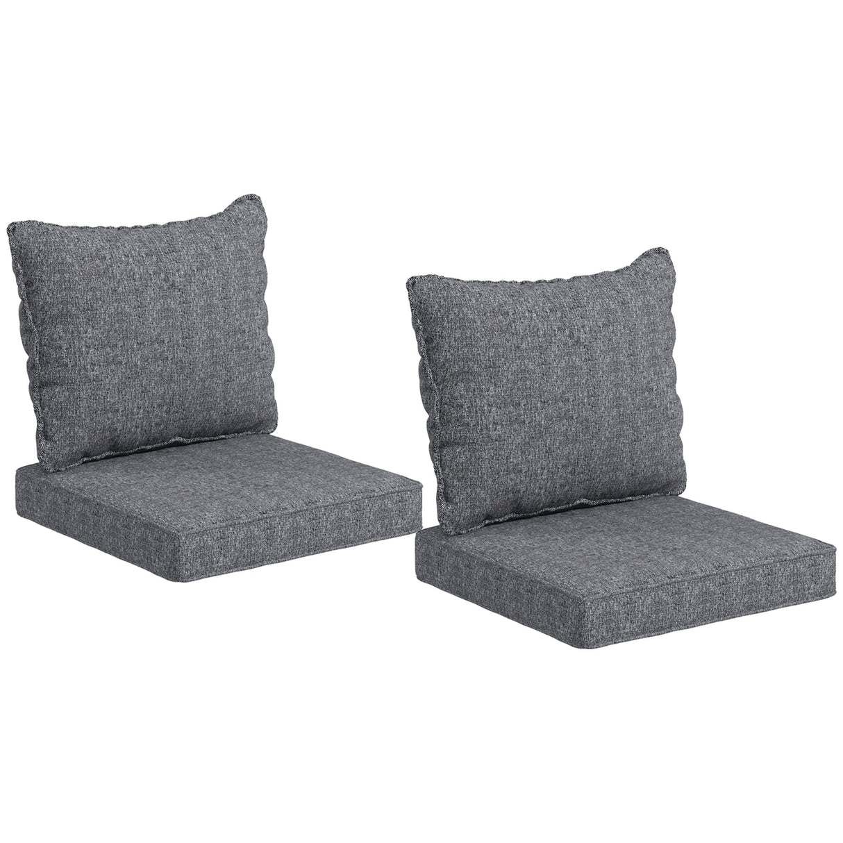 Outsunny 4-Piece Patio Chair Cushion and Back Pillow Set, Seat Replacement Patio, Cushions Set for Outdoor Garden Furniture
