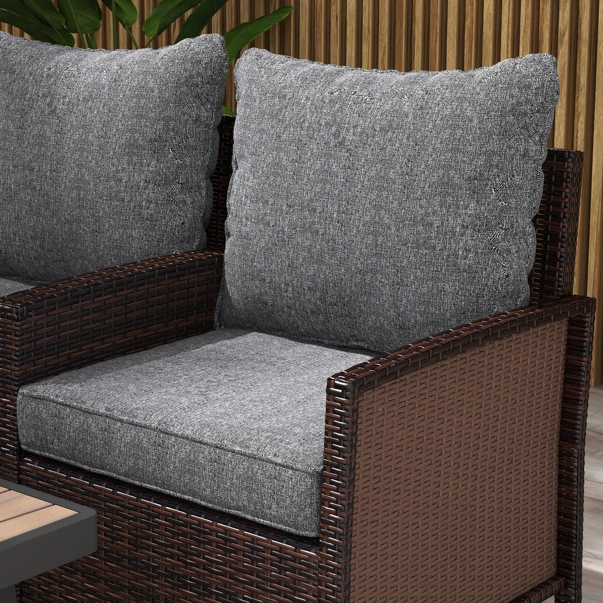 Outsunny 4-Piece Patio Chair Cushion and Back Pillow Set, Seat Replacement Patio, Cushions Set for Outdoor Garden Furniture