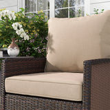 Outsunny 4-Piece Patio Chair Cushion and Back Pillow Set, Seat Replacement Patio, Cushions Set for Outdoor Garden Furniture
