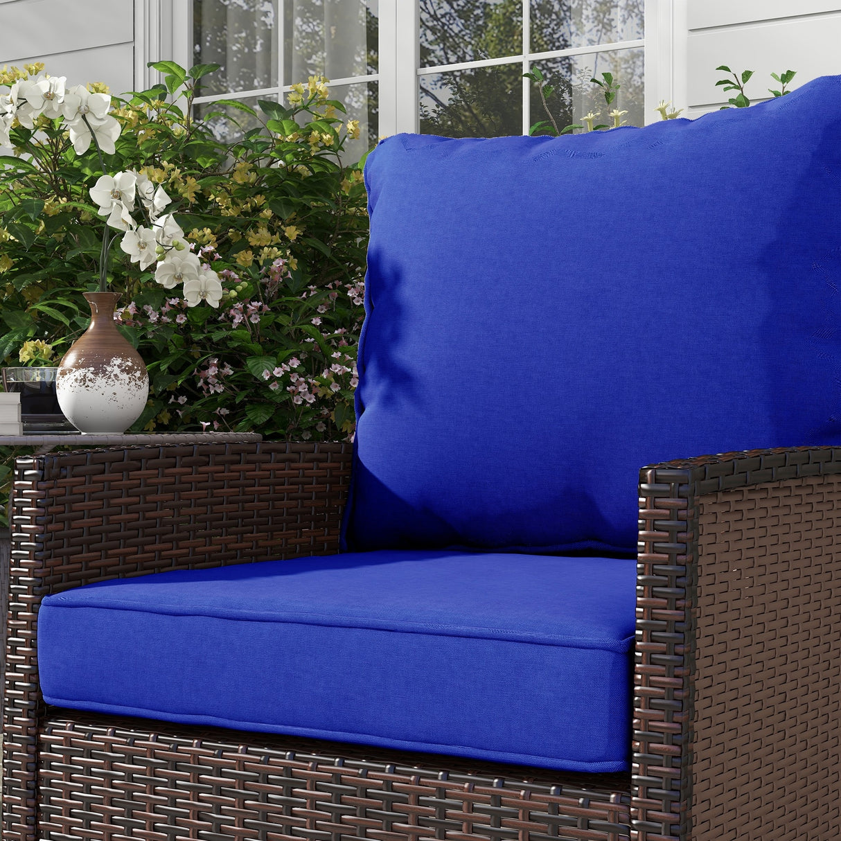 Outsunny 4-Piece Patio Chair Cushion and Back Pillow Set, Seat Replacement Patio, Cushions Set for Outdoor Garden Furniture