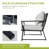 Outsunny 4 Piece Patio Furniture Set, Aluminum Conversation Set, Outdoor Garden Sofa Set