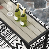 Outsunny 47" Outdoor Bar Table, Bar Height Patio Table with Built-In Bottle Opener and Steel Frame, Garden Table with Plastic