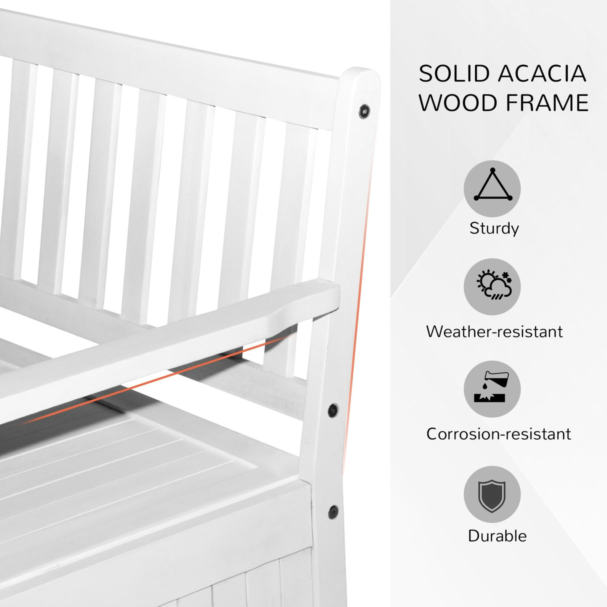 Outsunny 47" Wooden Outdoor Storage Bench with Removable Waterproof Lining