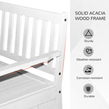 Outsunny 47" Wooden Outdoor Storage Bench with Removable Waterproof Lining