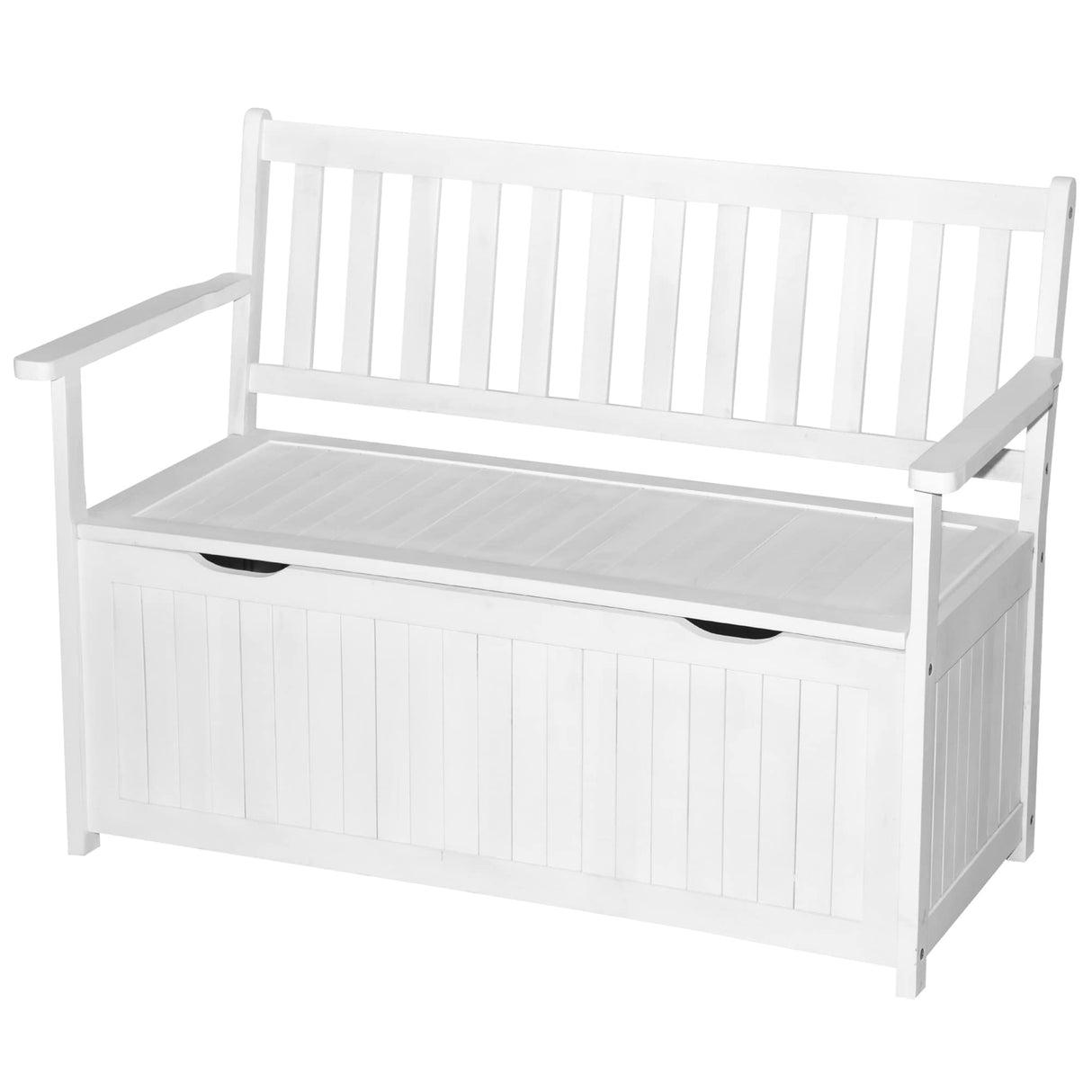 Outsunny 47" Wooden Outdoor Storage Bench with Removable Waterproof Lining