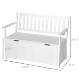 Outsunny 47" Wooden Outdoor Storage Bench with Removable Waterproof Lining