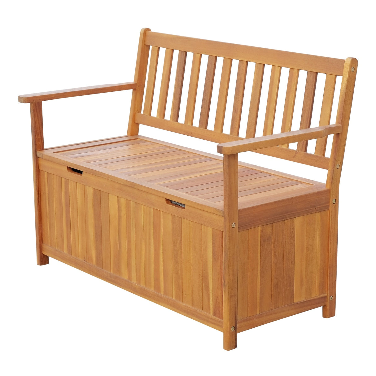 Outsunny 47" Wooden Outdoor Storage Bench with Removable Waterproof Lining