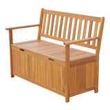 Outsunny 47" Wooden Outdoor Storage Bench with Removable Waterproof Lining