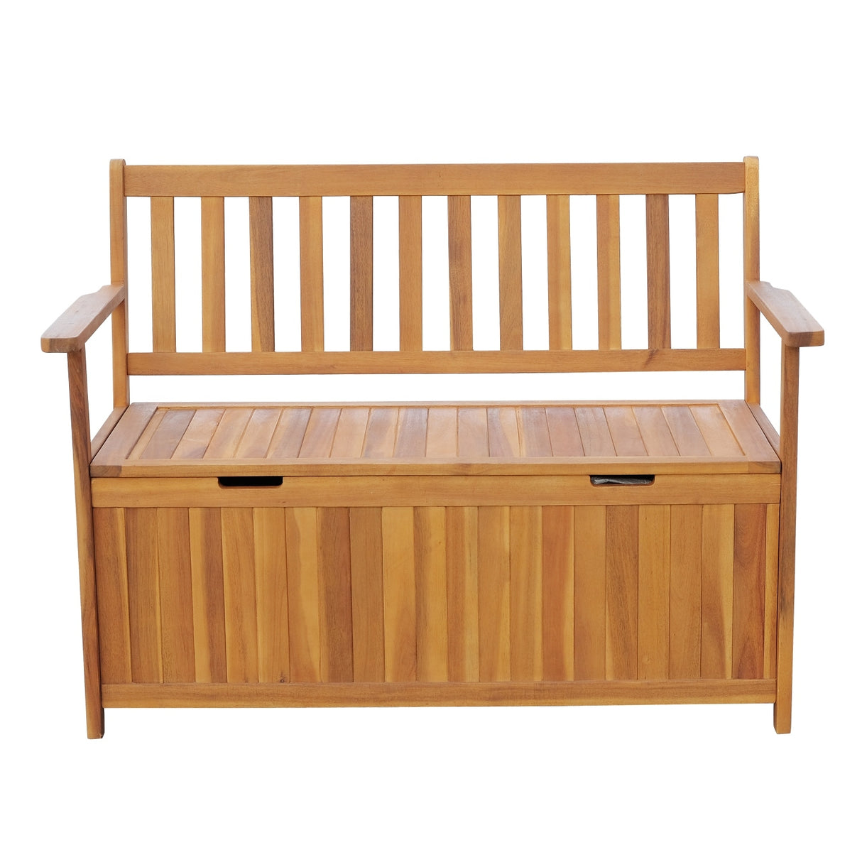 Outsunny 47" Wooden Outdoor Storage Bench with Removable Waterproof Lining