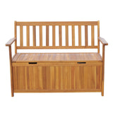 Outsunny 47" Wooden Outdoor Storage Bench with Removable Waterproof Lining