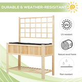 Outsunny 47" x 23" x 35" Wooden Raised Garden Planter Bed with Rear Grid Wall & a Spacious Planting Area for Vegetables