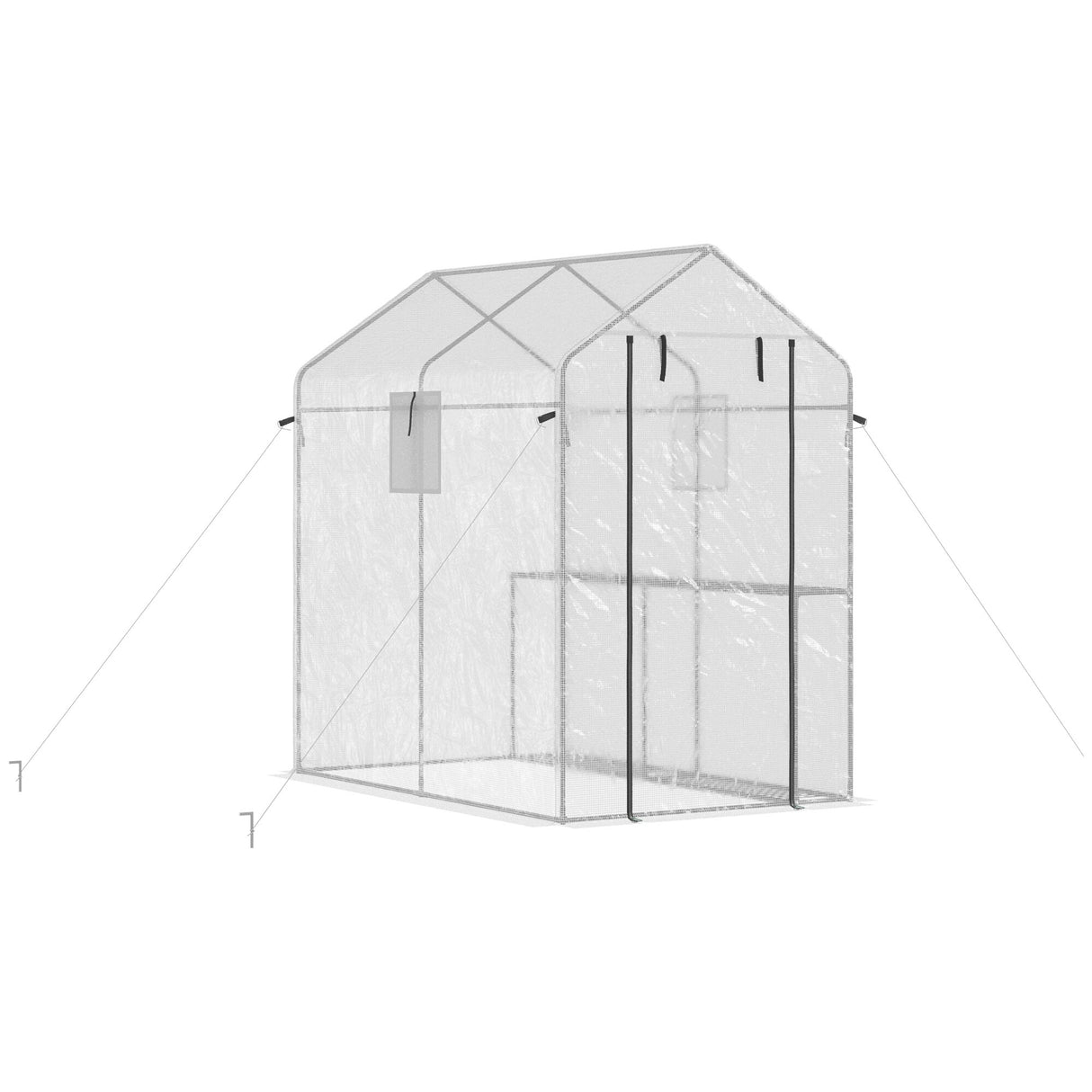 Outsunny 47" x 73"x 75" Walk-in Greenhouse, Outdoor Portable Plant Flower Growing Warm House