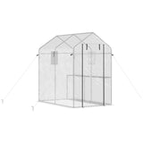 Outsunny 47" x 73"x 75" Walk-in Greenhouse, Outdoor Portable Plant Flower Growing Warm House
