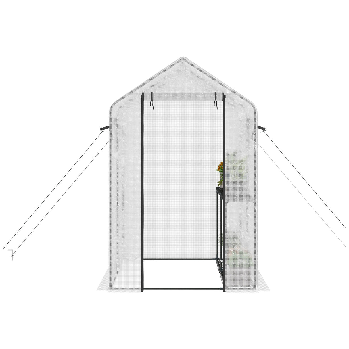 Outsunny 47" x 73"x 75" Walk-in Greenhouse, Outdoor Portable Plant Flower Growing Warm House