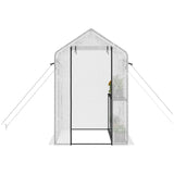 Outsunny 47" x 73"x 75" Walk-in Greenhouse, Outdoor Portable Plant Flower Growing Warm House
