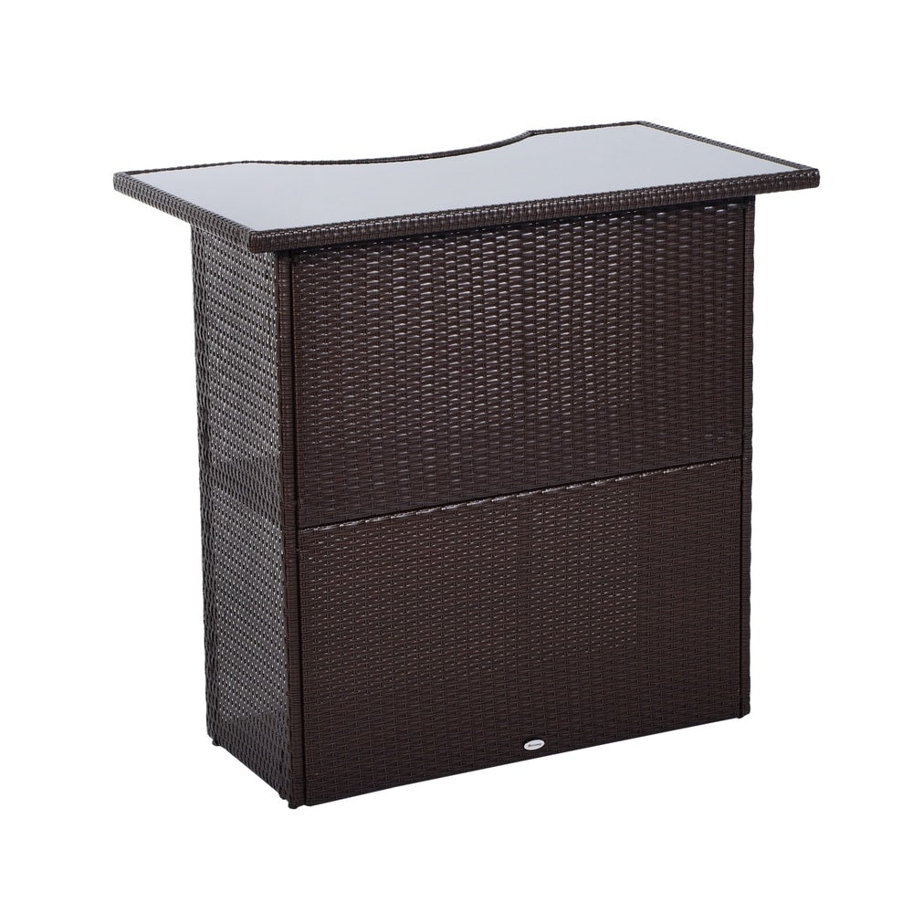 Outsunny 5 Piece Outdoor Patio Rattan Bar Set
