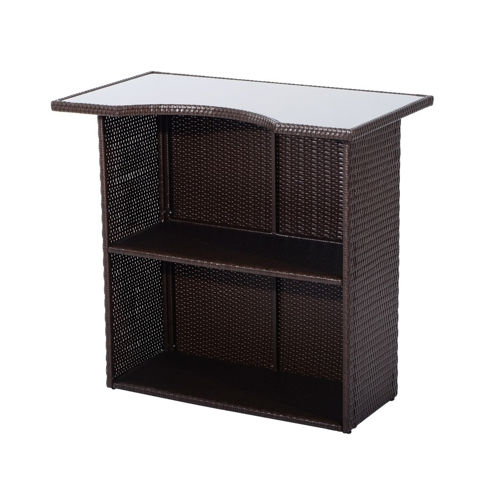 Outsunny 5 Piece Outdoor Patio Rattan Bar Set