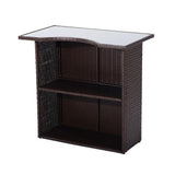 Outsunny 5 Piece Outdoor Patio Rattan Bar Set