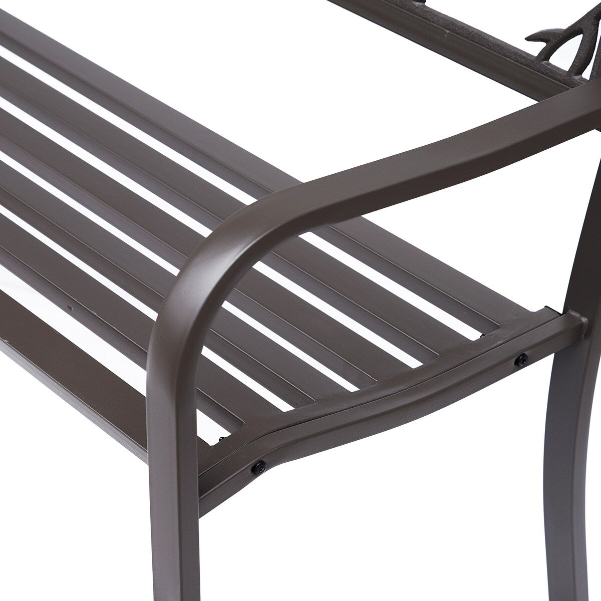 Outsunny 50" Garden Bench, Outdoor Patio Bench with Animal Pattern, Cast Steel Metal Bench