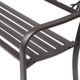 Outsunny 50" Garden Bench, Outdoor Patio Bench with Animal Pattern, Cast Steel Metal Bench