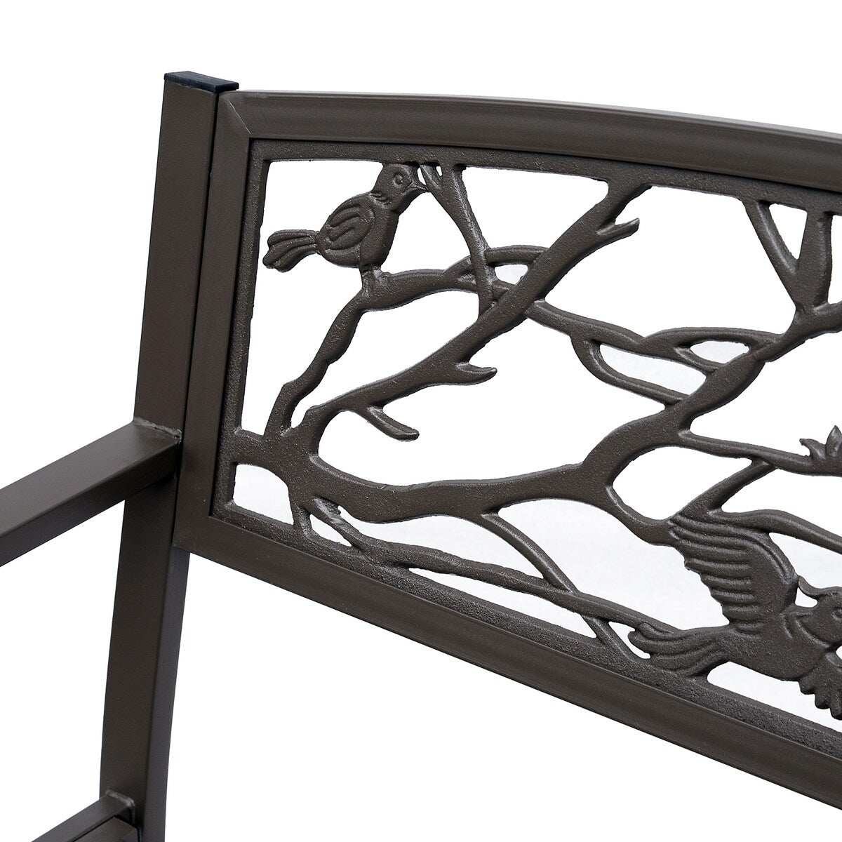 Outsunny 50" Garden Bench, Outdoor Patio Bench with Animal Pattern, Cast Steel Metal Bench