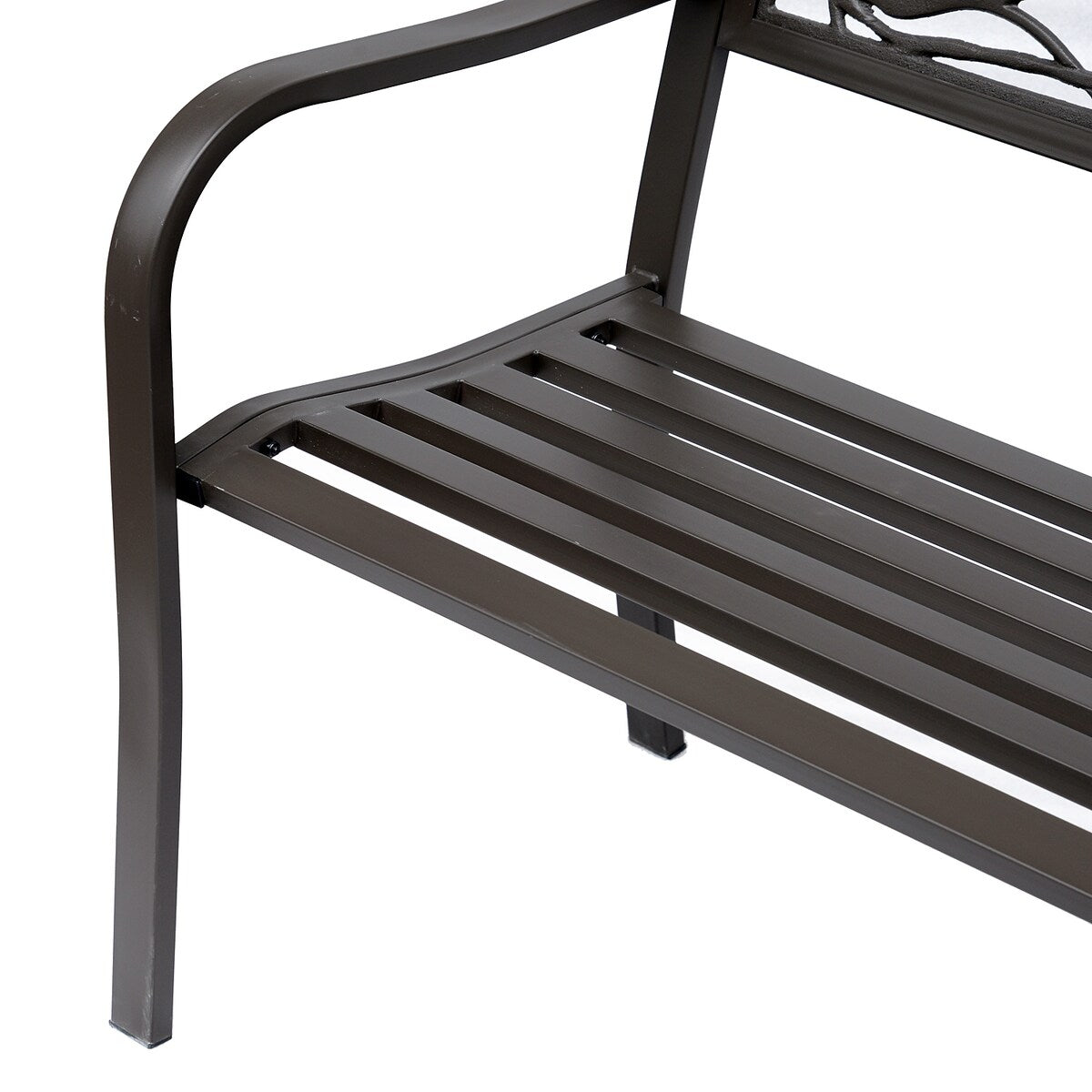 Outsunny 50" Garden Bench, Outdoor Patio Bench with Animal Pattern, Cast Steel Metal Bench