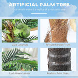 Outsunny 5' Artificial Lighted Palm Tree with 3 Coconuts, 200 LED Light, Color Changing Light Up Tropical Palm Tree with Remote