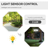 Outsunny 72" Solar Lamp Post, Triple-Head Street Light, All-Weather Waterproof Stainless Steel, Vintage Style for Garden, Lawn