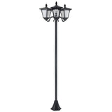 Outsunny 72" Solar Lamp Post, Triple-Head Street Light, All-Weather Waterproof Stainless Steel, Vintage Style for Garden, Lawn