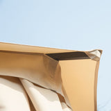 Outsunny 7' x 7' 2-Level Hexagon Outdoor Patio Gazebo Canopy Pavilion with Removable Mesh Curtains, Double Tiered Roof