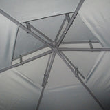 Outsunny 7' x 7' 2-Level Hexagon Outdoor Patio Gazebo Canopy Pavilion with Removable Mesh Curtains, Double Tiered Roof