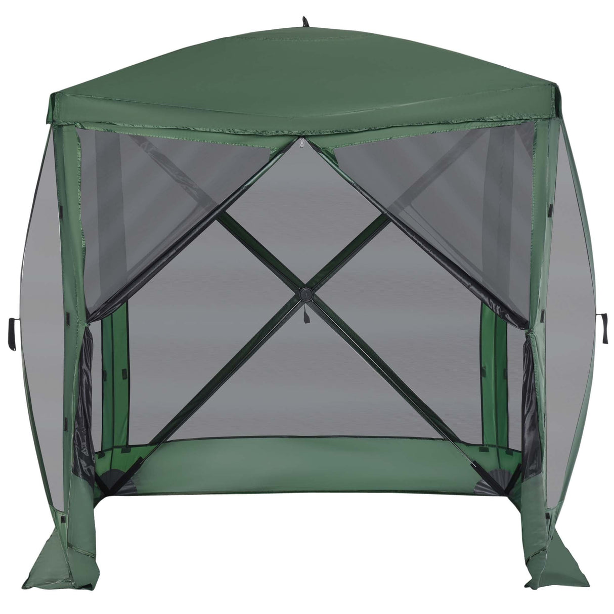 Outsunny 7'x7' Pop Up Camping Canopy Tent with Ventilating Mesh Screen, Portable Carry Bag for Outdoor Party