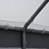 Outsunny 8' L x 6' W x 7' H Outdoor Walk-In Tunnel Greenhouse with Roll-up Windows, 2 Zippered Doors, & Weather Cover