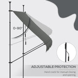 Outsunny 8' x 4' Manual Retractable Awning, Non-Screw Freestanding Patio Sun Shade Shelter with Support Pole Stand