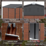 Outsunny 8' x 7' Outdoor Storage Shed, Galvanized Steel Metal Garden Shed with Double Sliding Lockable Door