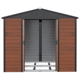 Outsunny 8' x 7' Outdoor Storage Shed, Galvanized Steel Metal Garden Shed with Double Sliding Lockable Door
