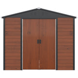 Outsunny 8' x 7' Outdoor Storage Shed, Galvanized Steel Metal Garden Shed with Double Sliding Lockable Door