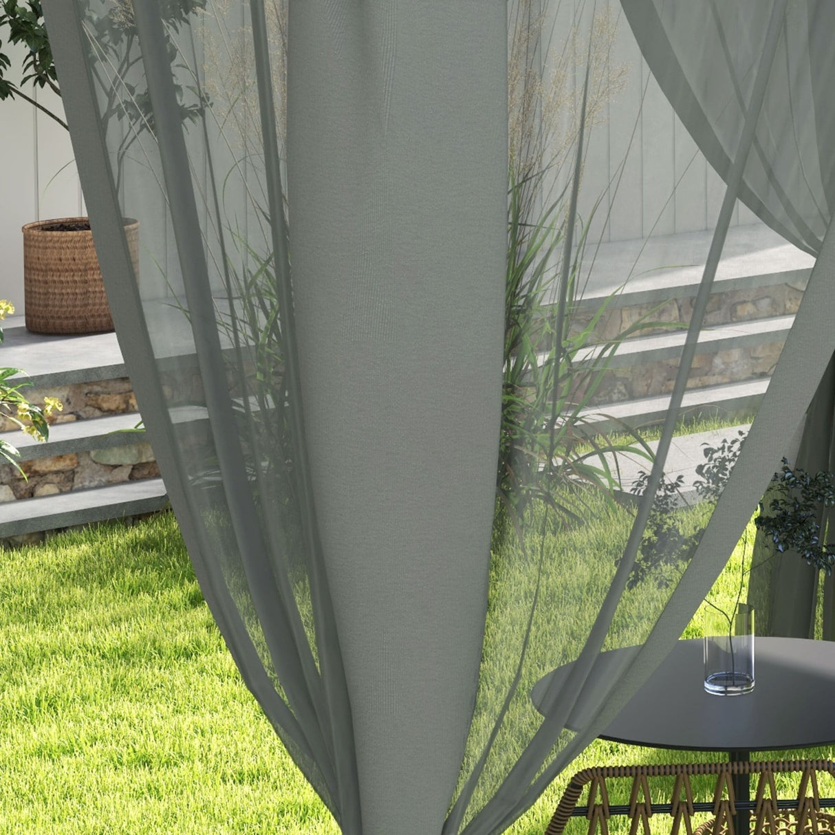 Outsunny 9.6' x 11.6' Patio Gazebo, Outdoor Canopy Shelter with 2-Tier Roof and Netting, Steel Frame for Garden, Lawn, Backyard