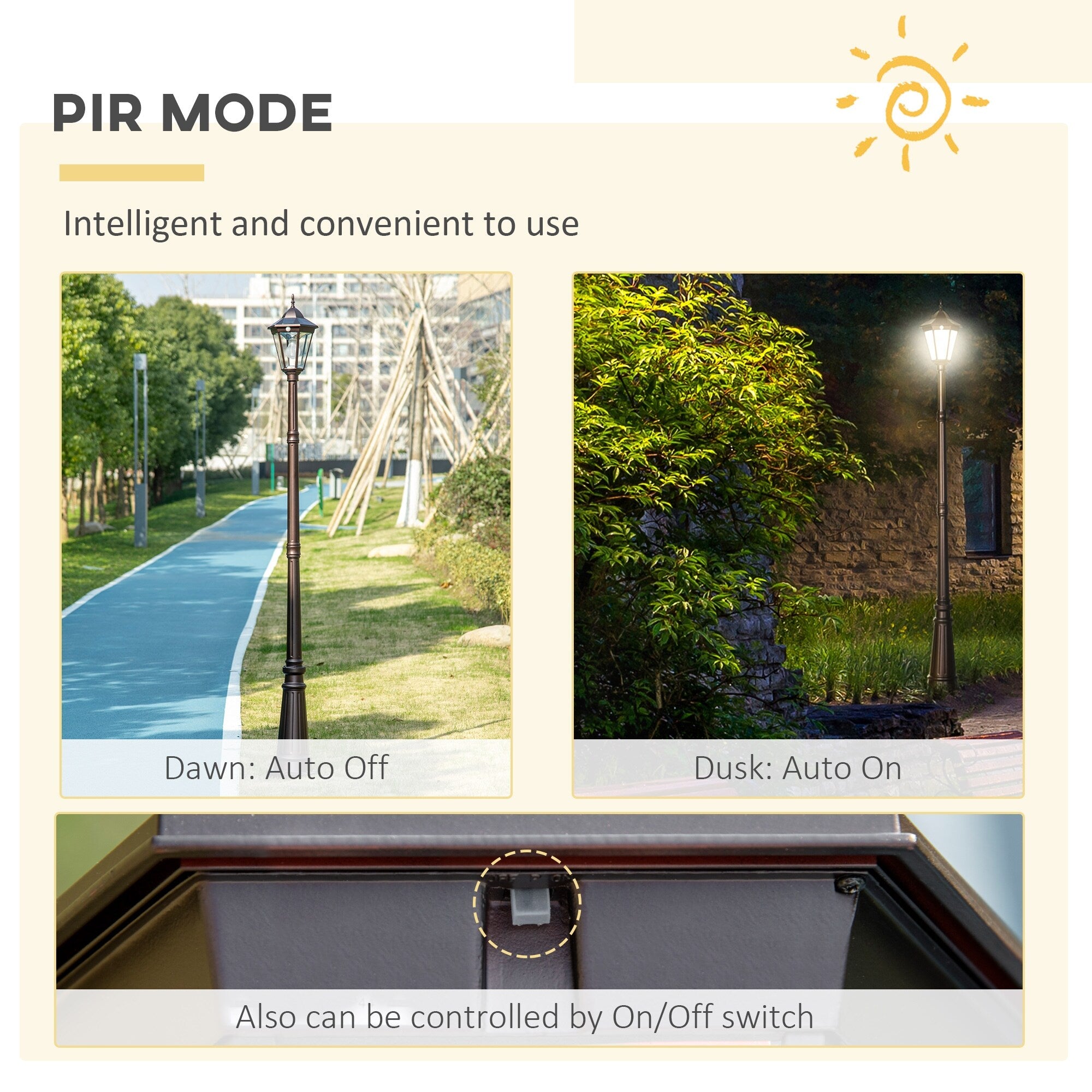 Outsunny solar lamp post 2025