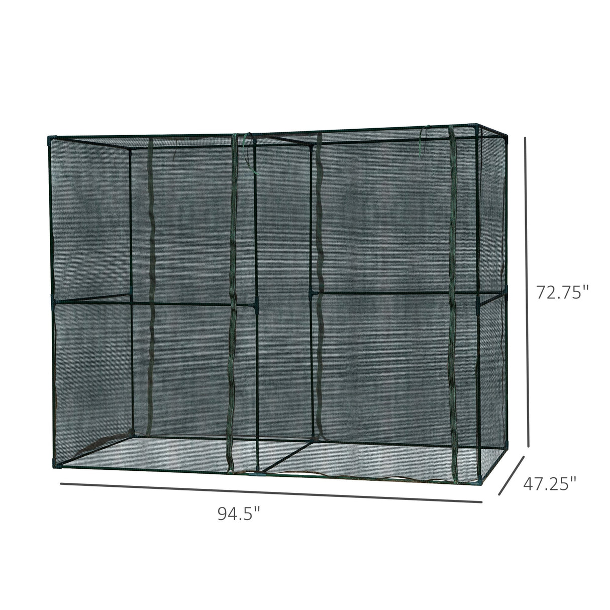 Outsunny 94.5" x 47.25" x 72.75" Walk-in Greenhouse with High-Quality HDPE Cover & 2 Zippered Doors for Plants/Herbs
