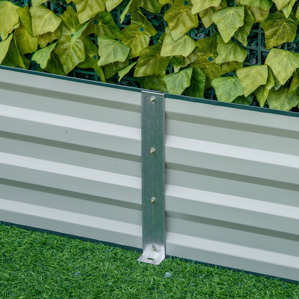 Outsunny 95" x 36" x 12" Galvanized Raised Garden Bed, Metal Elevated Planter Box, Easy DIY and Cleaning for Growing Flowers