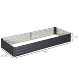 Outsunny 95" x 36" x 12" Galvanized Raised Garden Bed, Metal Elevated Planter Box, Easy DIY and Cleaning for Growing Flowers
