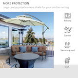 Outsunny 9' 2-Tier Cantilever Umbrella with Crank Handle, Cross Base and 8 Ribs, Garden Patio Offset Umbrella