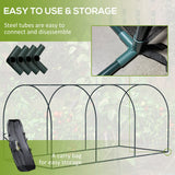 Outsunny 9' x 4' Crop Cage, Plant Protection Tent with Three Zippered Doors, Storage Bag and 6 Ground Stakes