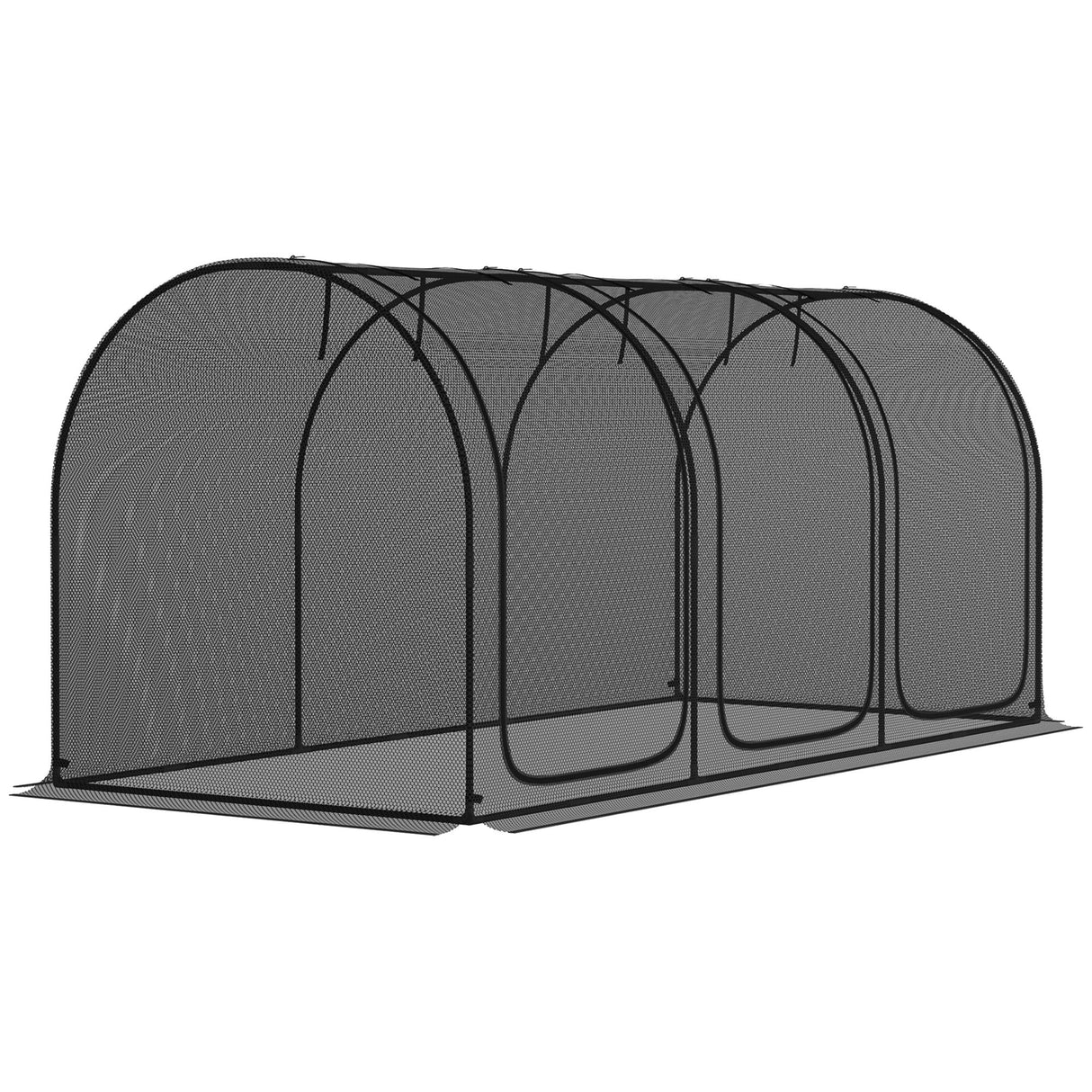 Outsunny 9' x 4' Crop Cage, Plant Protection Tent with Three Zippered Doors, Storage Bag and 6 Ground Stakes