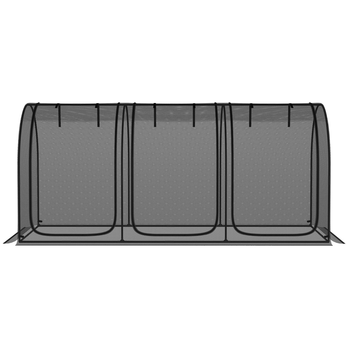 Outsunny 9' x 4' Crop Cage, Plant Protection Tent with Three Zippered Doors, Storage Bag and 6 Ground Stakes